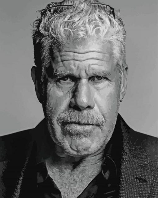 Black And White Ron Perlman Paint By Numbers