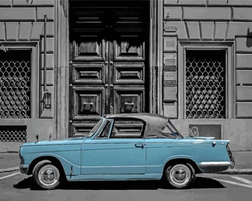 Blue Vintage Car Italy Paint By Numbers