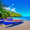 Boats And Martinique Beach Paint By Numbers