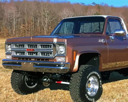 Brown 76 GMC Pickup Paint By Numbers