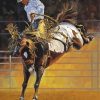 Bucking Bronco Illustration Art Paint By Numbers