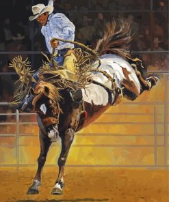 Bucking Bronco Illustration Art Paint By Numbers