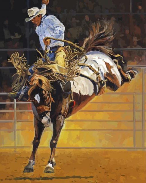 Bucking Bronco Illustration Art Paint By Numbers