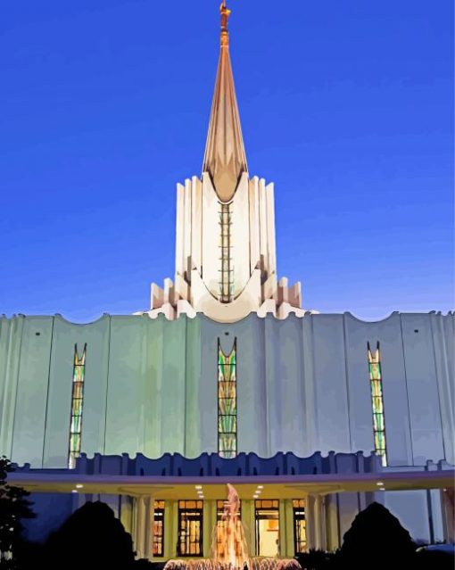 Close Up Jordan River Utah Temple Paint By Numbers