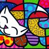 Colorful Britto Cat Paint By Numbers