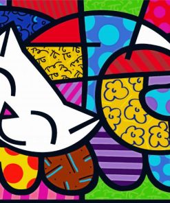 Colorful Britto Cat Paint By Numbers