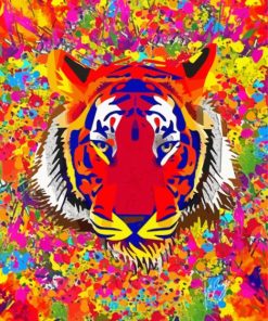 Colorful Abstract Tiger Paint By Numbers