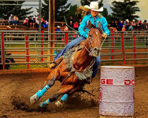 Colorful Barrel racing Paint By Numbers