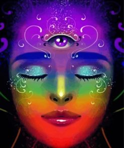 Colorful Woman Third Eye Paint By Numbers