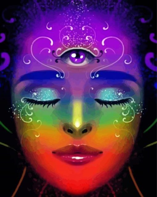 Colorful Woman Third Eye Paint By Numbers