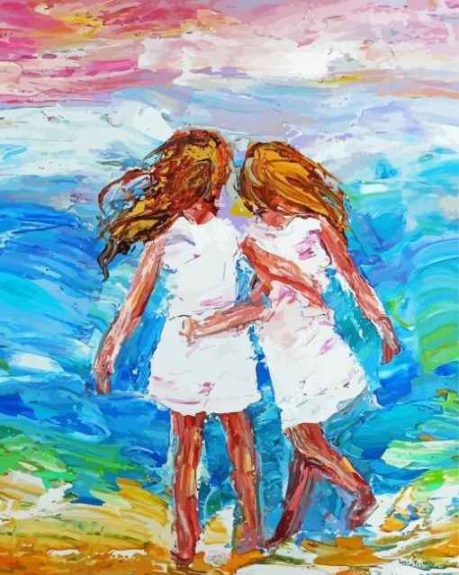 Cool Besties On The Beach Paint By Numbers