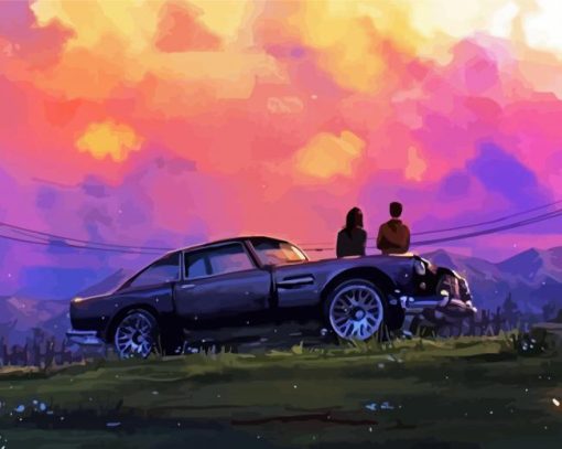 Couple Car Sunset Paint By Numbers