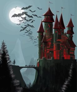 Creepy Dracula Castle Paint By Numbers