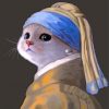 Cute Cat Pearl Earring Paint By Numbers