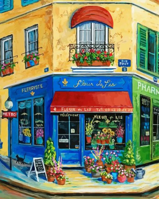 Fench Flower Shop Paint By Numbers