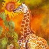 Giraffe Sunflower Art Paint By Numbers