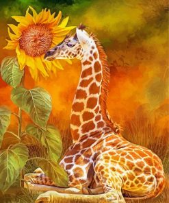 Giraffe Sunflower Art Paint By Numbers