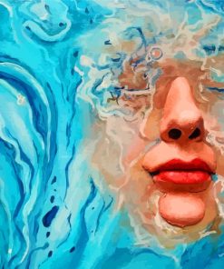 Girl Face Under Water Art Paint By Numbers