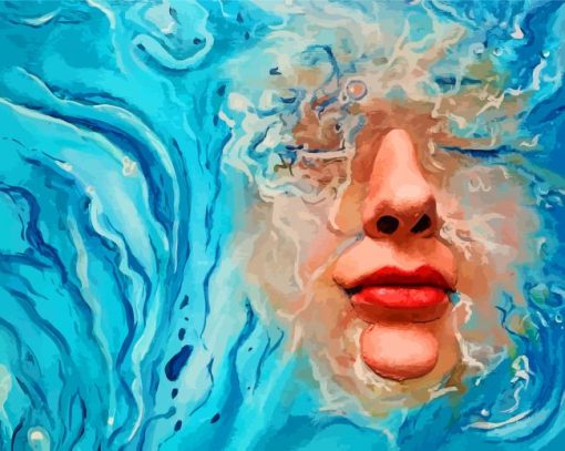 Girl Face Under Water Art Paint By Numbers