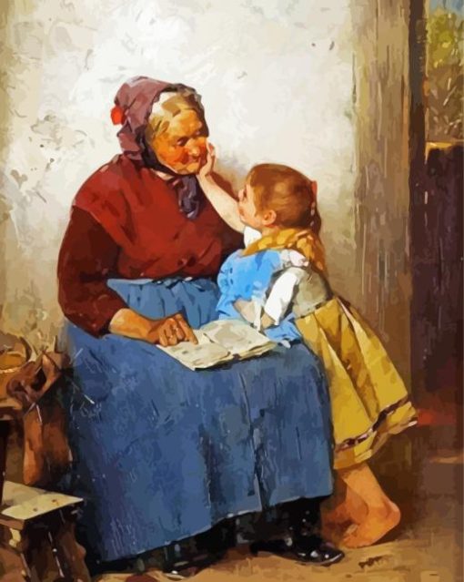 Grandmother And Granddaughter Paint By Numbers