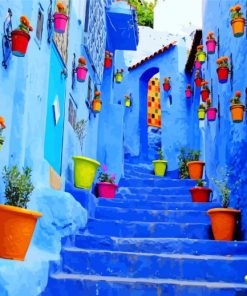 Hanging Plants In Chefchaouen Street Paint By Numbers