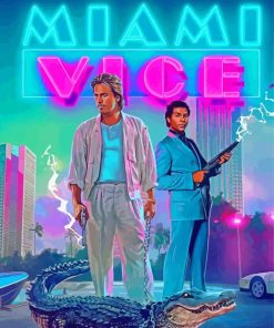 Miami Vice Serie Poster Paint By Numbers