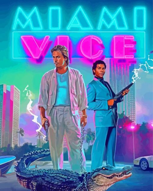 Miami Vice Serie Poster Paint By Numbers