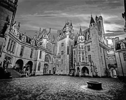 Monochrome Pierrefonds Castle Paint By Numbers