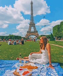 Paris Picnic Girl Paint By Numbers