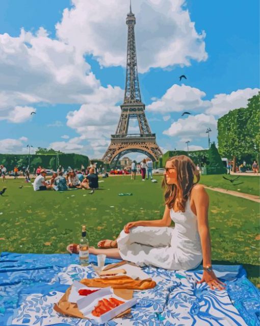 Paris Picnic Girl Paint By Numbers