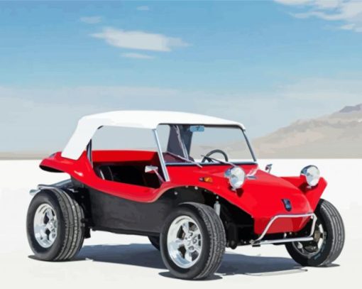 Red Beach Buggy Paint By Numbers