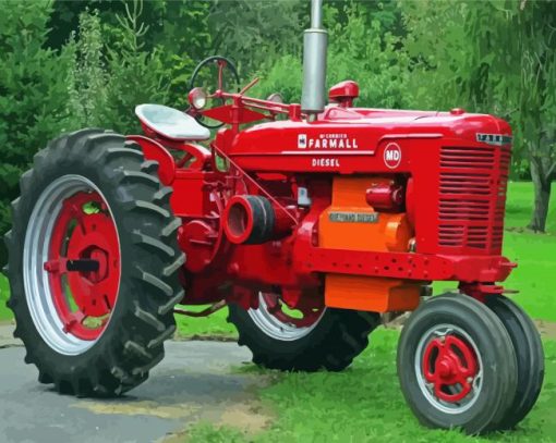 Red Farmall Paint By Numbers