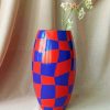 Red And Blue Checkered Vase Paint By Numbers