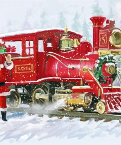 Snowy Christmas Train Paint By Numbers