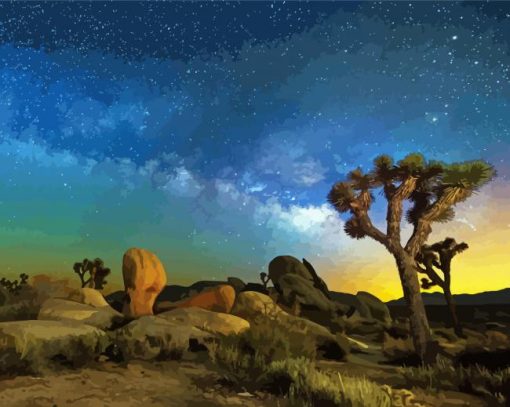 Starry Night California Desert Paint By Numbers