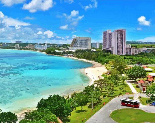 Tumon Beach Guam Paint By Numbers