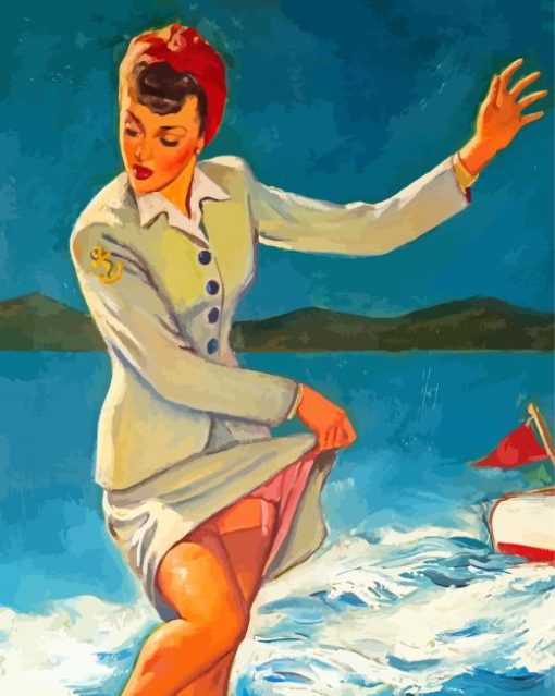 Vintage Woman Gil Elvgren Paint By Numbers