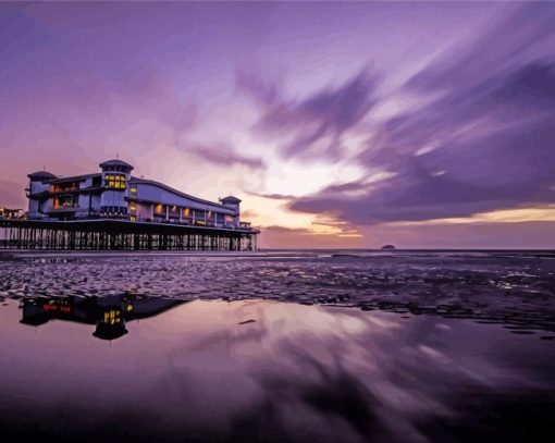 Weston Super Mare Beach Sunset Paint By Numbers