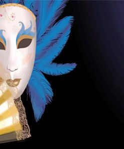 White Theatre Mask Paint By Numbers