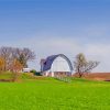 White Barns And Green Field Paint By Numbers