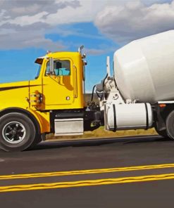 Yellow Cement Truck Paint By Numbers