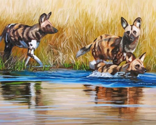 African Hunting Dogs Wildlife Paint By Numbers