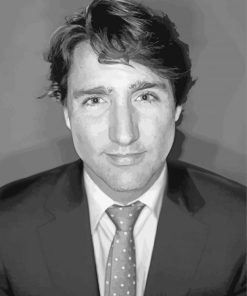 Black And White Justin Trudeau Paint By Numbers