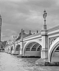 Black And White Westminster Bridge In London Paint By Numbers