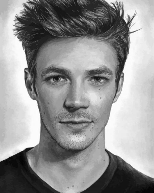 Black And White Grant Gustin Art Paint By Numbers