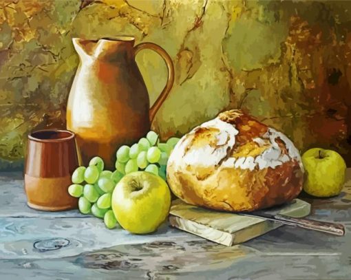 Bread And Fruits Paint By Numbers