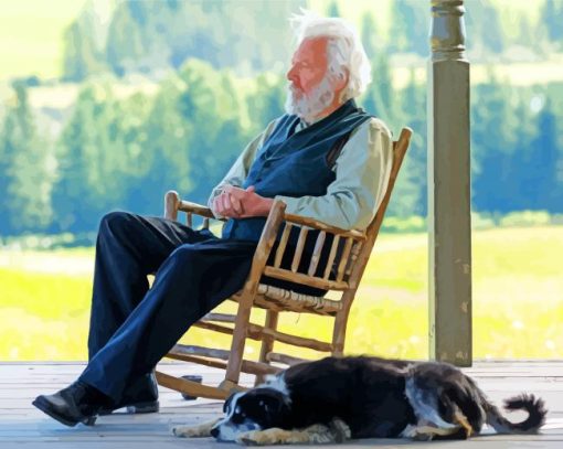 Donald Sutherland With His Dog Paint By Numbers