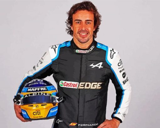 The Driver Fernando Alonso Motorsports Racing Driver Paint By Numbers