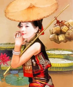 Girl In China Dress Art Paint By Numbers