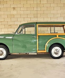 Vintage Green Morris Minor Traveller Paint By Numbers